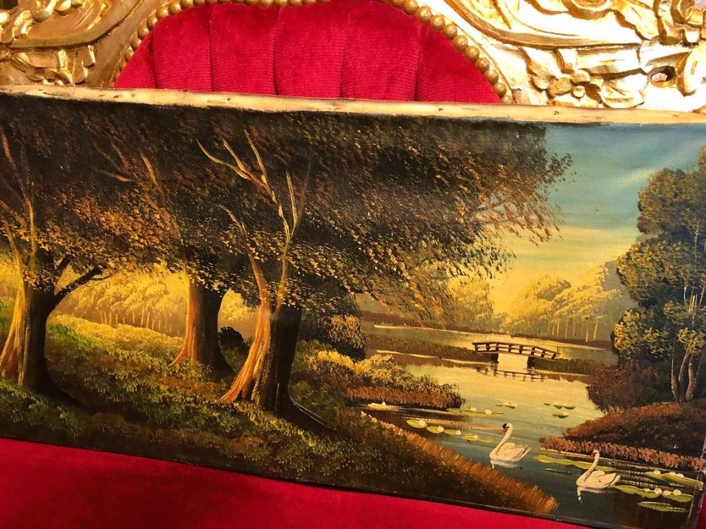 Oud schilderij gesigneerd - landschap de herfst olieverf, Ophalen of Verzenden