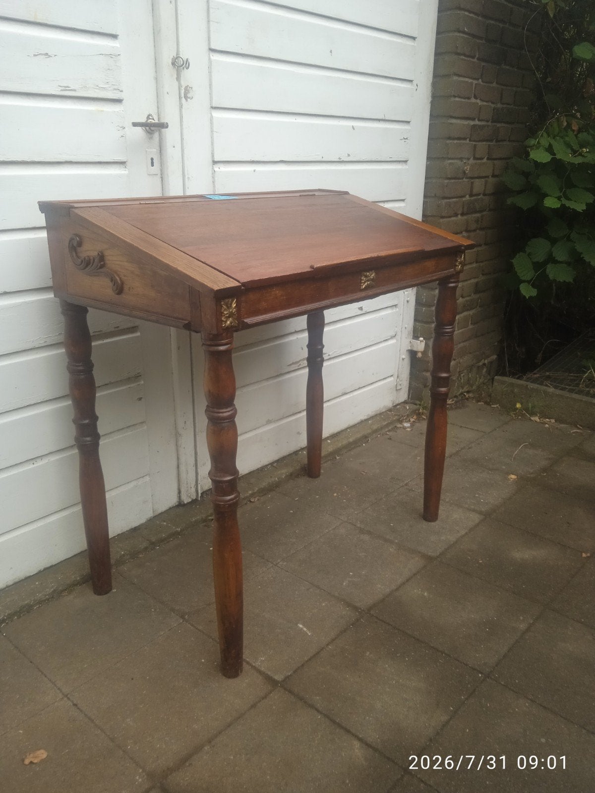 Antieke Hollandse schrijftafel secretaire plantentafel., Ophalen