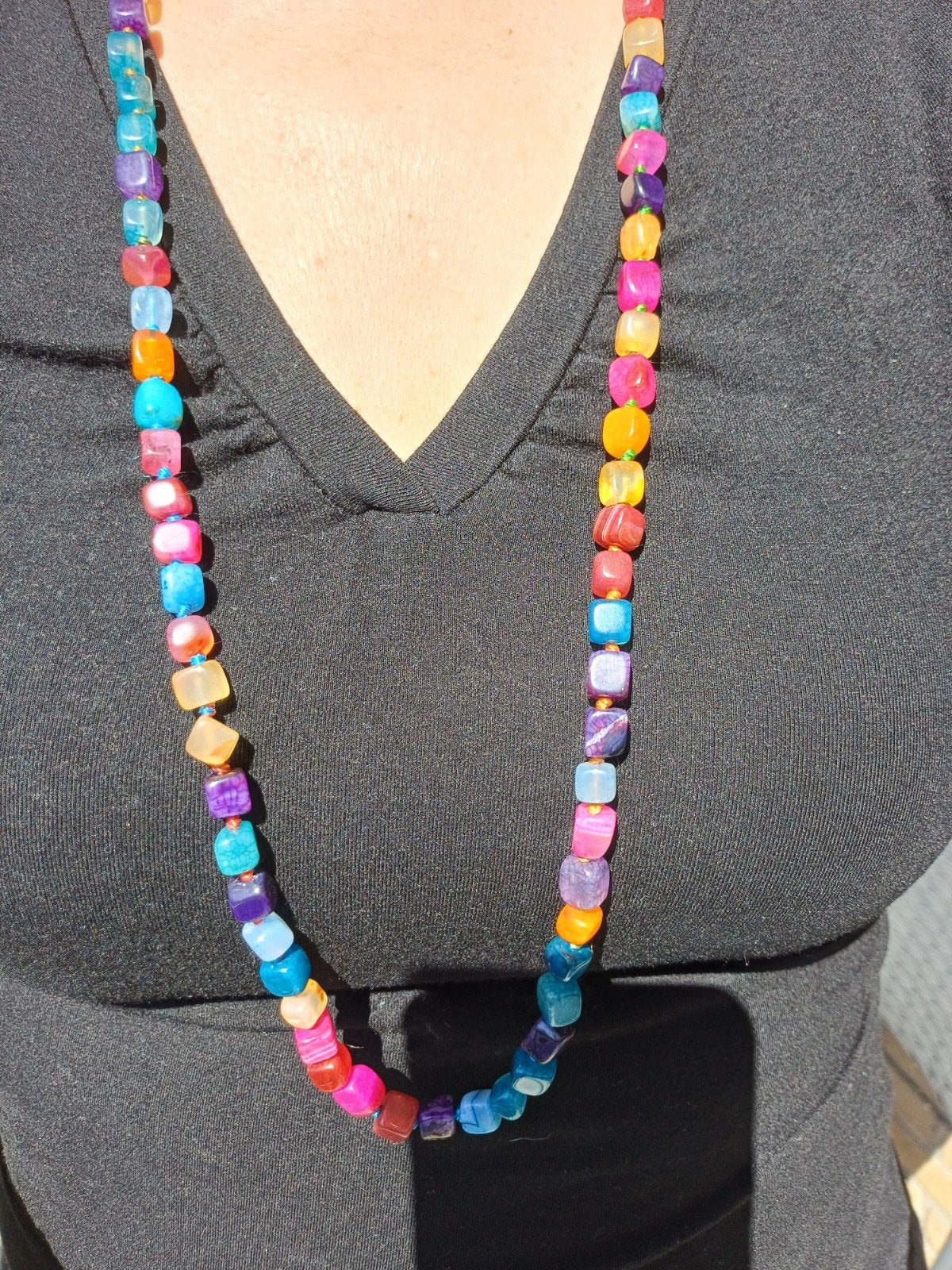 Vanoli collier /ketting van multikleur agaat, Sieraden, Tassen en Uiterlijk, Kettingen, Daiva1973@hotmail.com, Vanoli, Overige kleuren