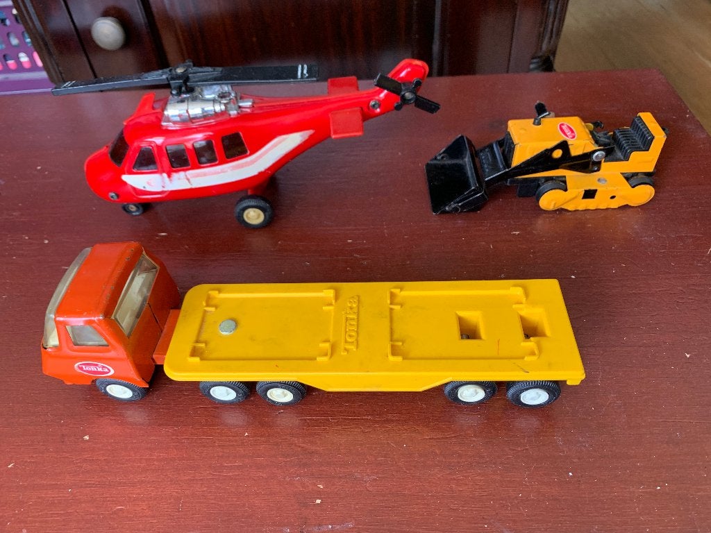 Tonca buldozer, helicopter en oplegtruck, Ophalen of Verzenden, Gebruikt