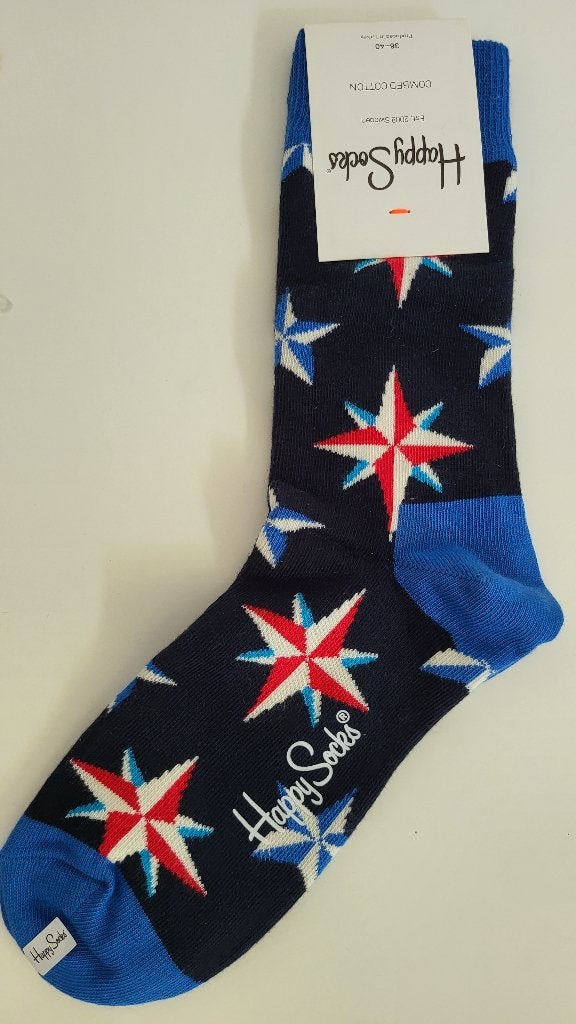 Happy Socks Nautical Star mt 36-40 - NIEUW, Blauw, Nieuw, Happy Socks, Ophalen