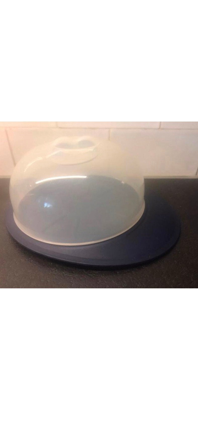 Tupperware stolp kaasstolp kaasdoos indigo serveerschaal, Schaal, Blauw, Ophalen of Verzenden, Zo goed als nieuw