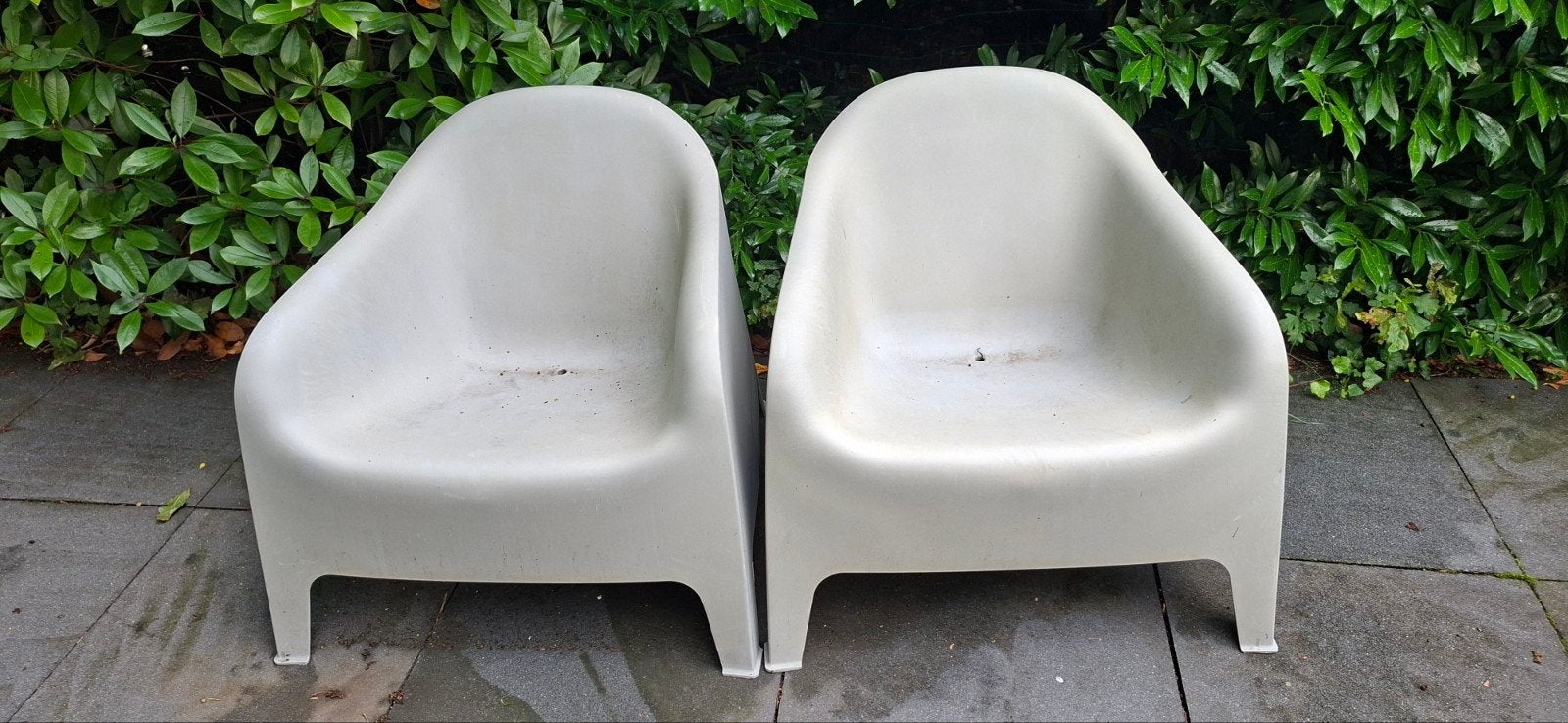 4 comfortabele tuinstoelen / fauteuils Skarpo Ikea, Ophalen of Verzenden, Gebruikt, Kunststof, Stapelbaar