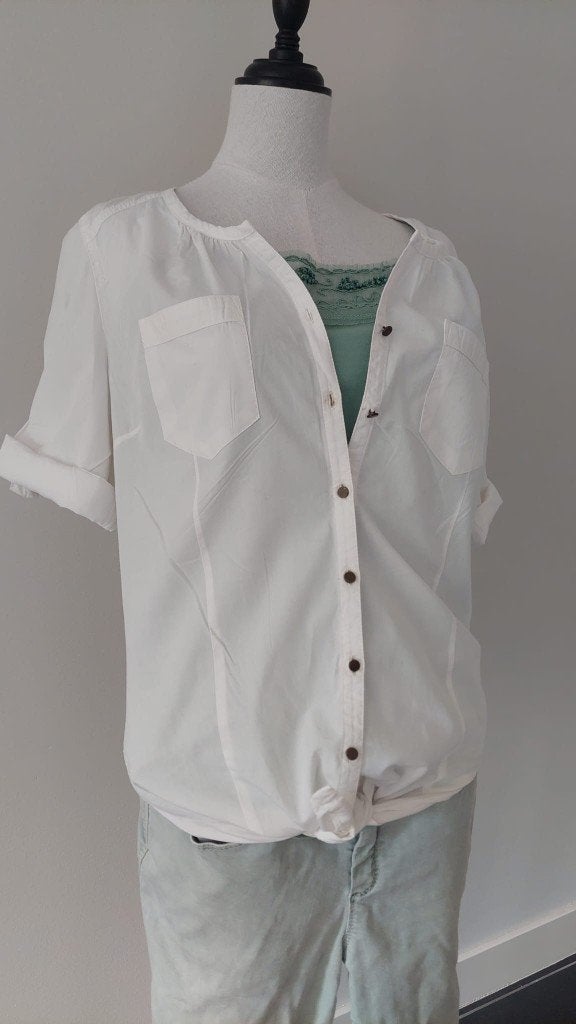 Te gekke set: Top + stoere witte blouse - Steps - M / 38, Maat 38/40 (M), Wit, Ophalen of Verzenden, Steps