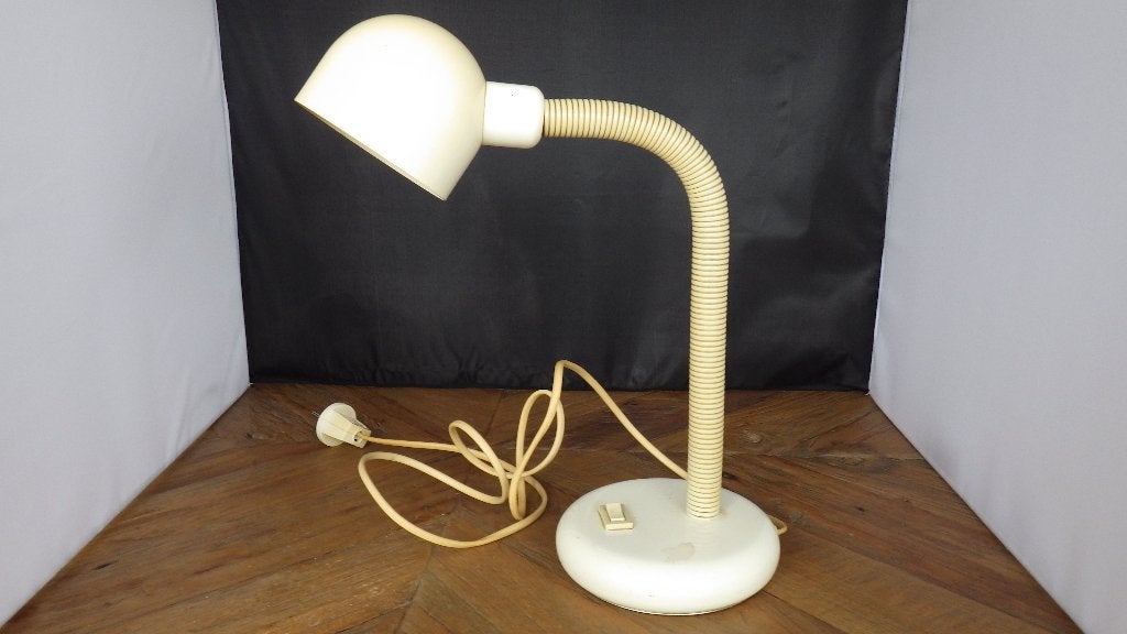 mooie space age tafellamp (jaren '70), Bureaulamp, Gebruikt, Vintage, Wit
