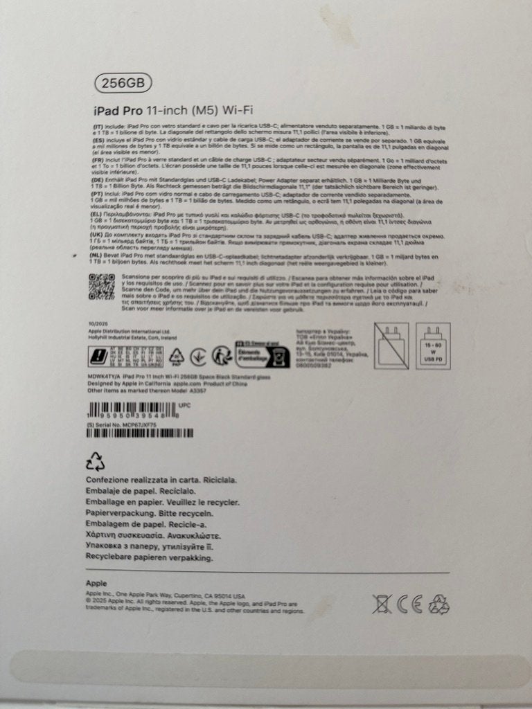 Foto 7 van iPad Pro 11" M5 256GB Wi-Fi Space Black 13Mnd garantie + bon