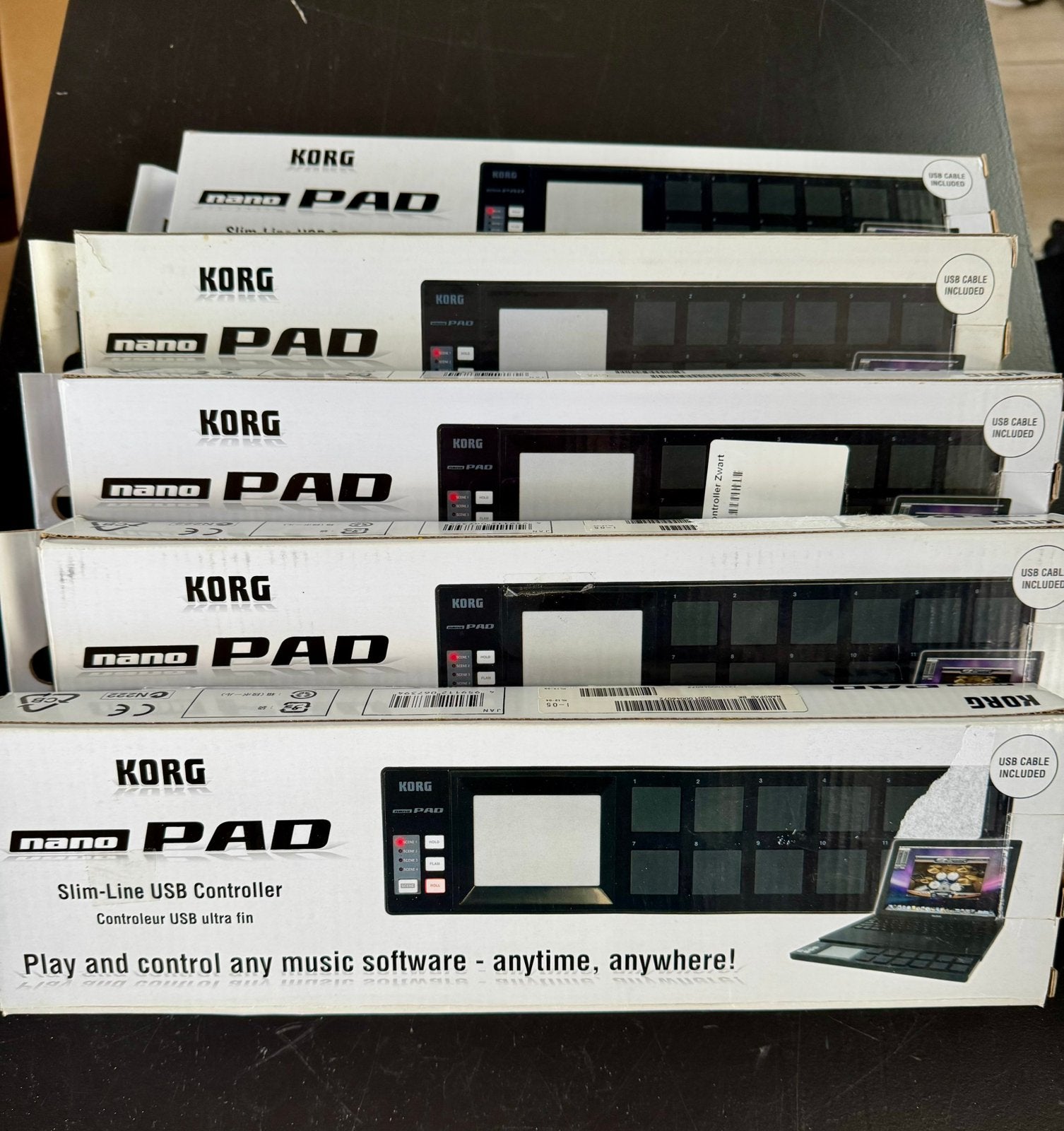 5 X Korg nanoPAD zwarte versie, Verzenden, Gebruikt