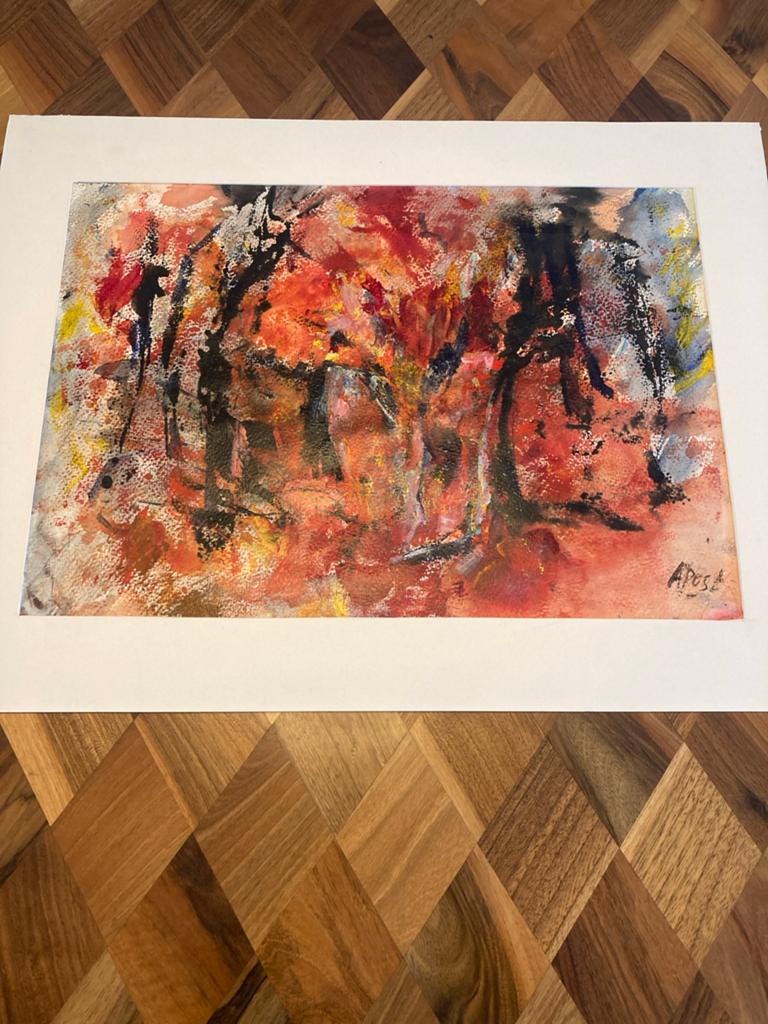 Lyrisch-abstract schilderij van Adri Post, Ophalen of Verzenden