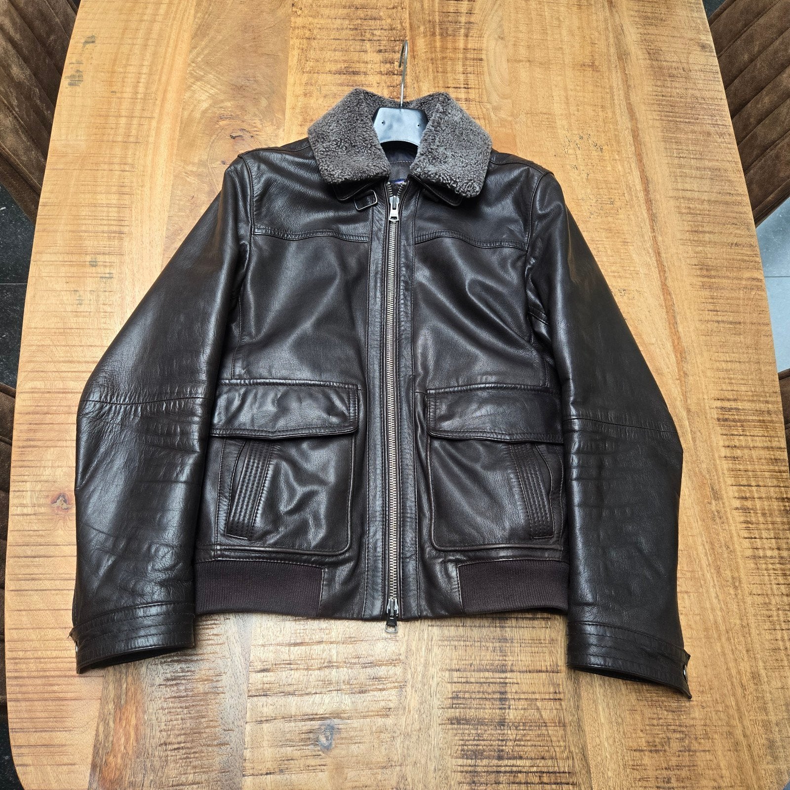 Tommy Hilfiger Leren Heren Jas - Bruin, Ophalen of Verzenden, Maat 48/50 (M), Bruin, Tommy Hilfiger