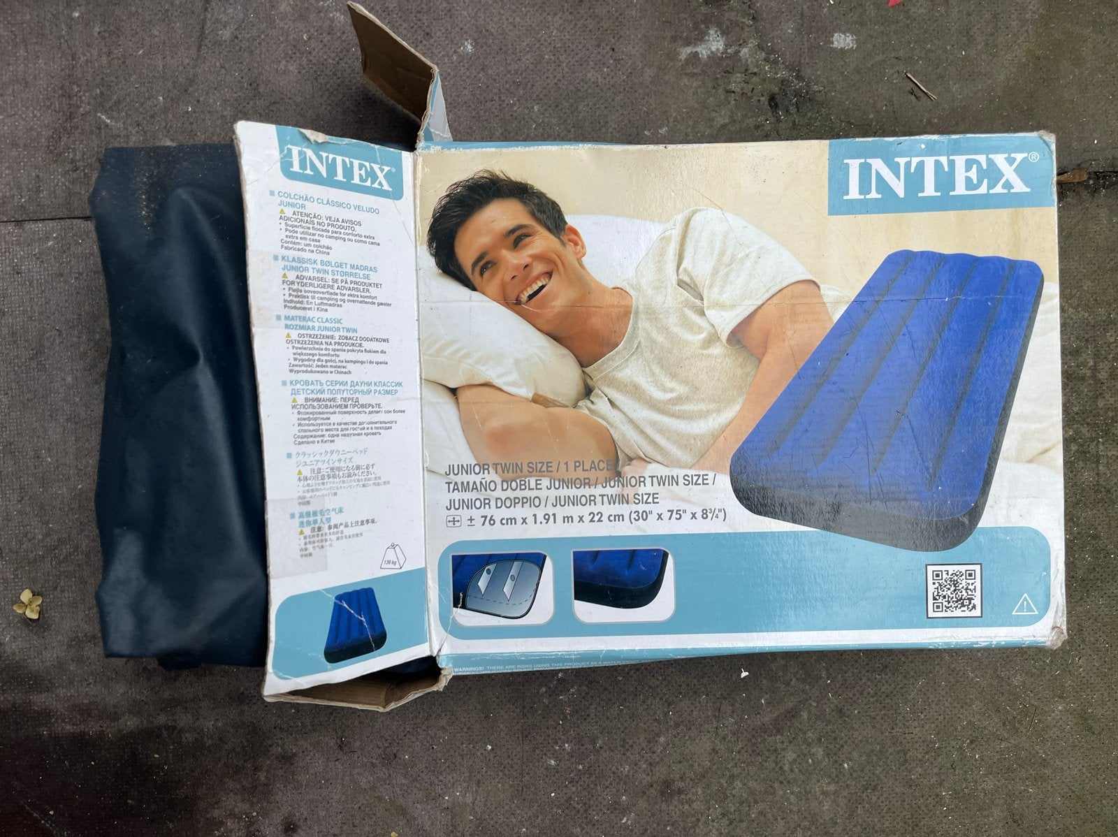 Intex luchtbed eenpersoons, Caravans en Kamperen, Ophalen of Verzenden, Gebruikt, 1-persoons