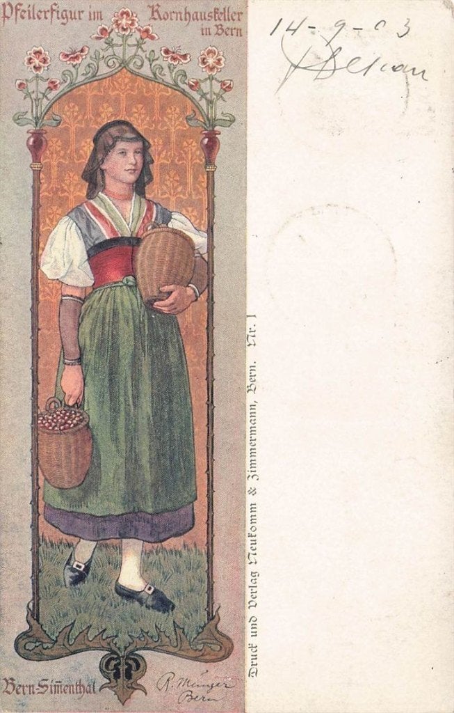 702-306-023 Bern Pfeilerfigur Im Kornhauskeller In Bern, Verzenden, Voor 1920, Overig Europa
