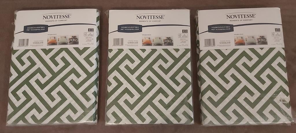 Nieuwe set van 3x Novitesse dekbedovertrek met kussensloop, Ophalen, Eenpersoons, Dekbedovertrek, Nieuw