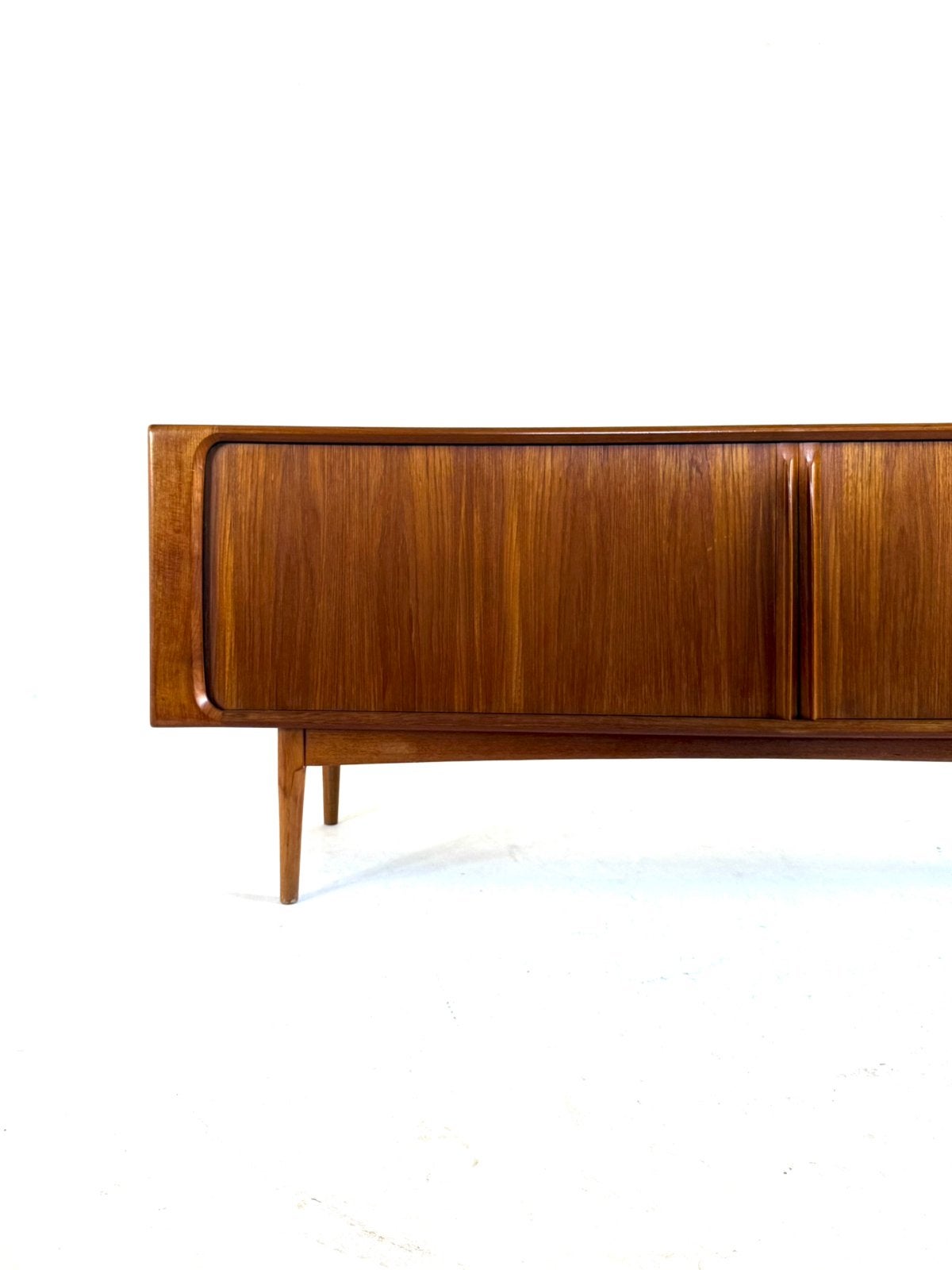 Vintage teakhouten sideboard, Bernhard Pedersen & Søn ‘60, Vintage retro buisframe design rotan webbing papercord deens, Bernhard Pedersen & Søn