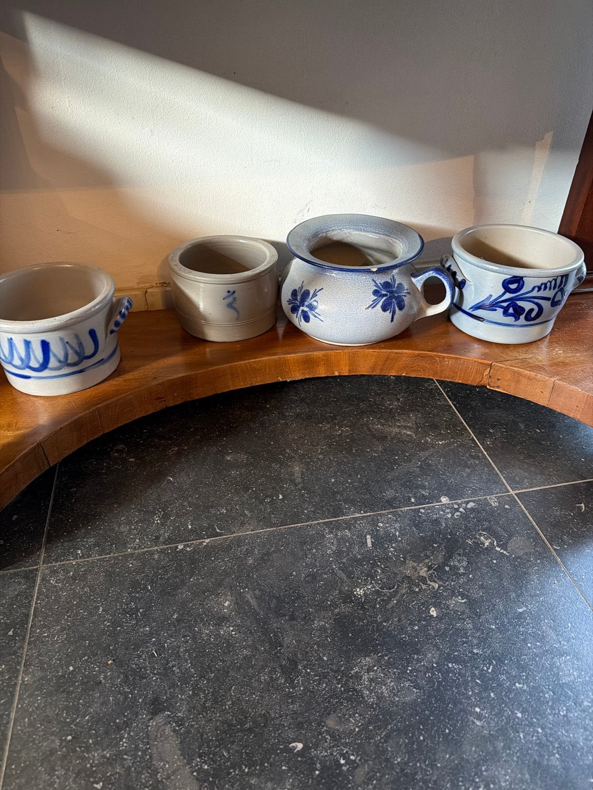 Set van 4 vintage aardewerk potten/kommen, Antiek en Kunst, Ophalen of Verzenden