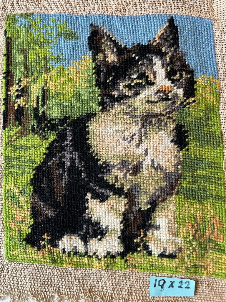 5 x  Mooie poezen geborduurd., Ophalen of Verzenden, Nieuw, Minder dan 50 cm, Schilderij