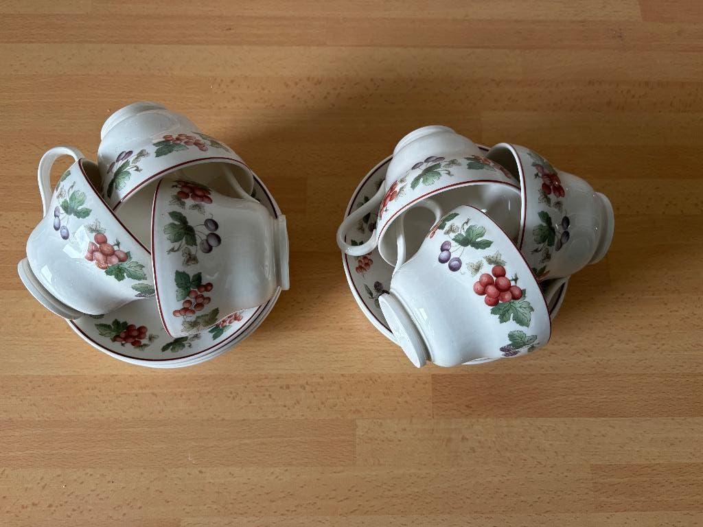Wedgwood Provence 6 Thee kop en schotel, Ophalen of Verzenden, Zo goed als nieuw, Wedgwood, Kop(pen) en/of Schotel(s)