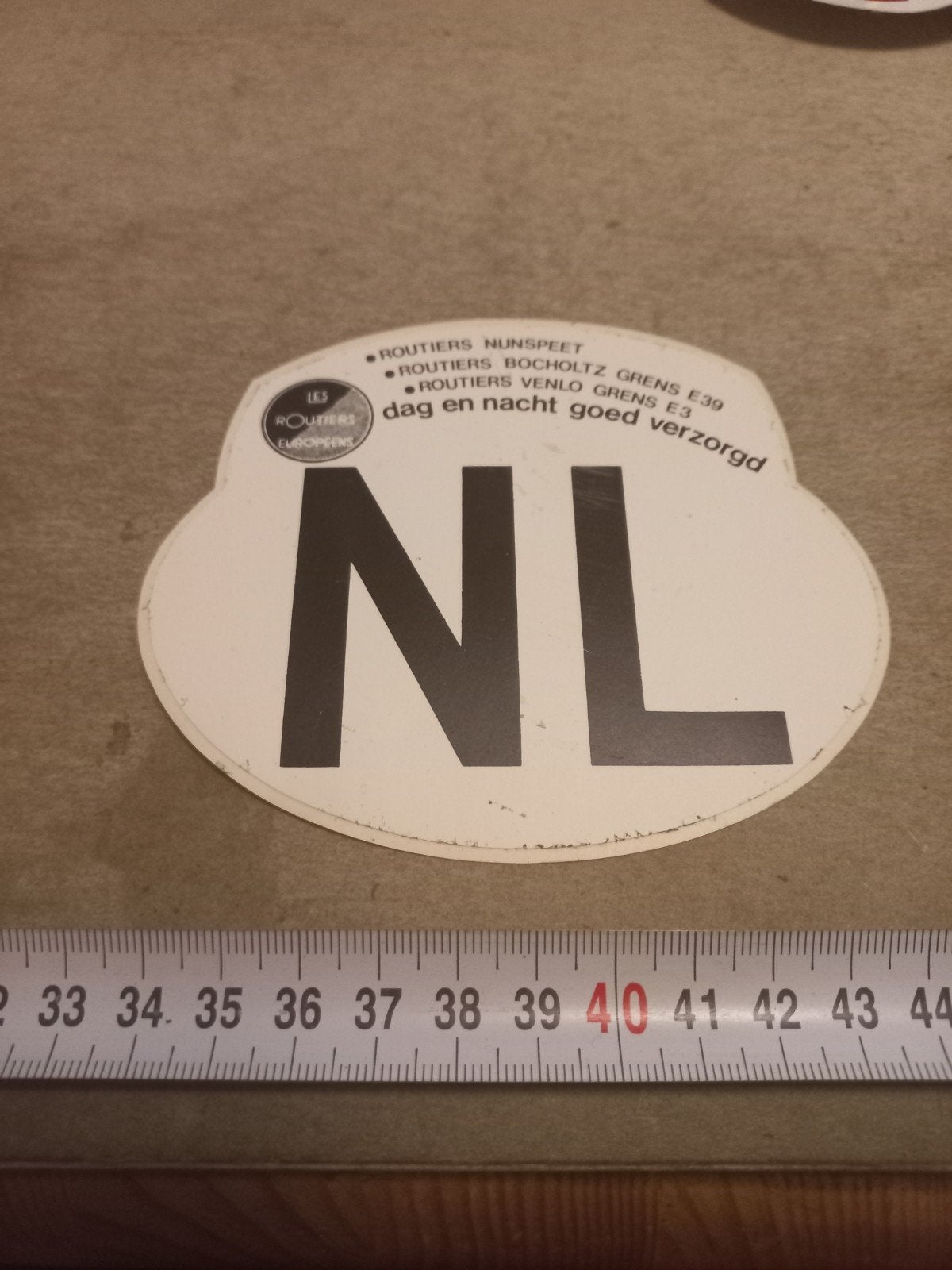 Vintage Les Routiers NL sticker/, Ophalen of Verzenden, Gebruikt