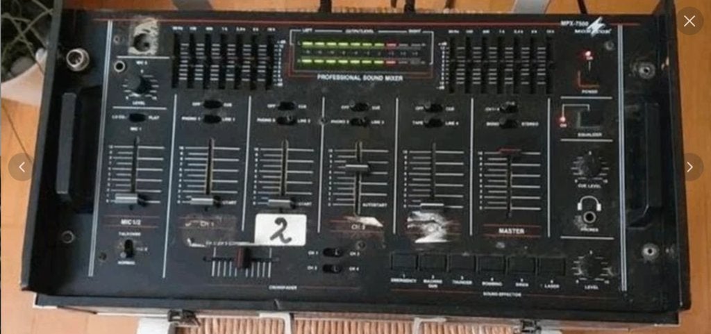 Monacor MPX-7500 Menganeel in flightcase koffer, Muziek en Instrumenten, Mengpanelen, Ophalen of Verzenden, Gebruikt, 5 tot 10 kanalen