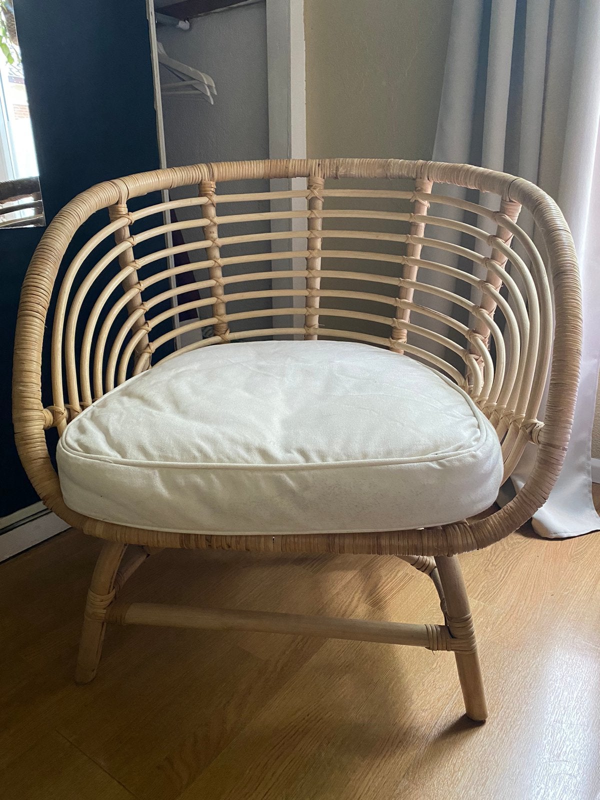 Buskbo Rotan stoel Ikea, Huis en Inrichting, Ophalen, Eenpersoons, Minder dan 75 cm, Zo goed als nieuw