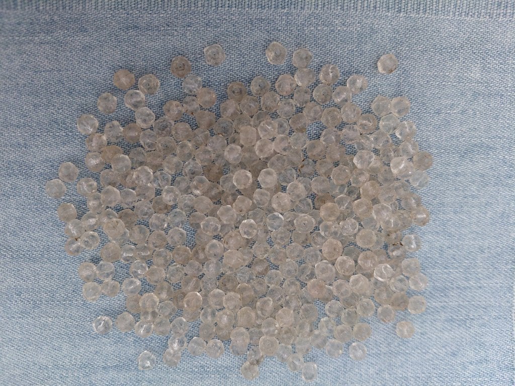 facet geslepen glaskralen, 47 gram, kleur blank,, Verzenden, Gebruikt, Kraal
