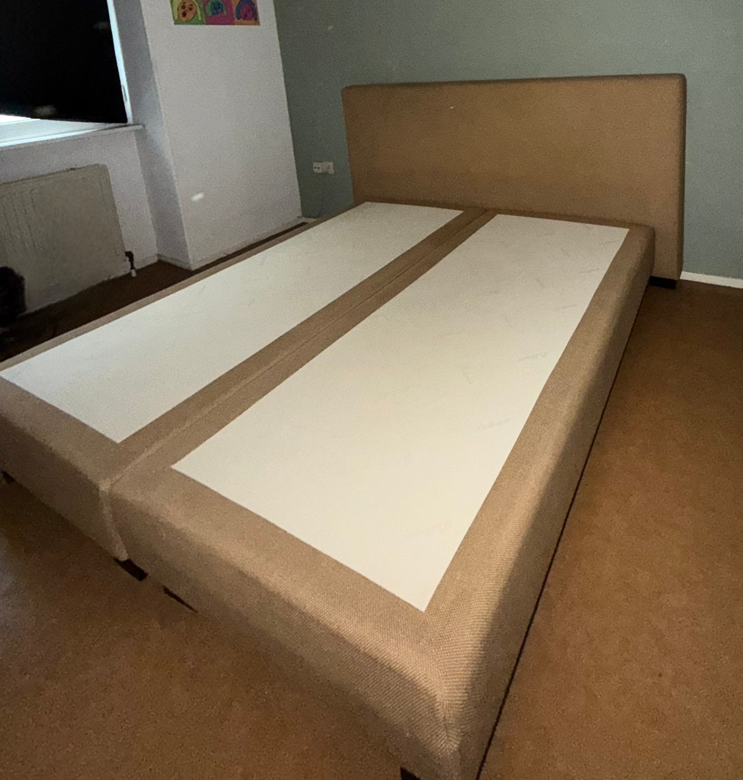 Pullman boxspring 180x200, Ophalen, Gebruikt, Beige, Tweepersoons