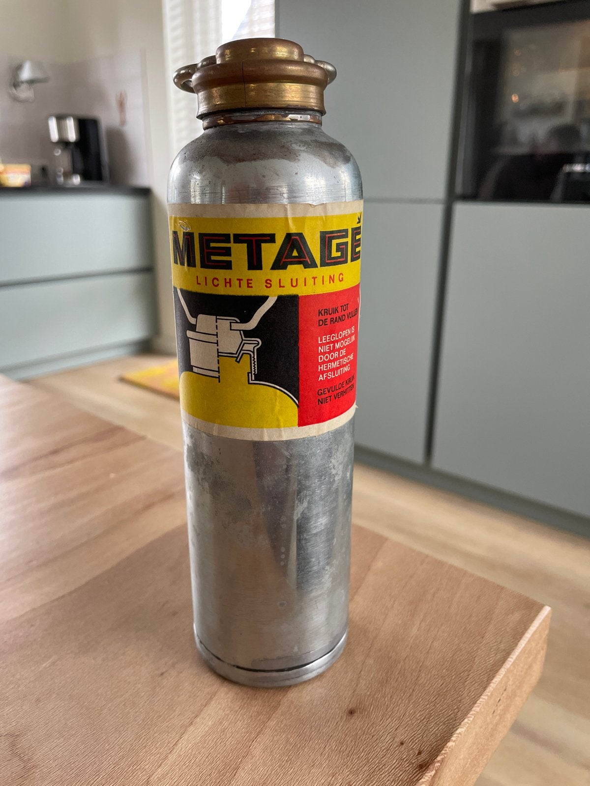 Vintage Metage fles met lichte sluiting, Ophalen of Verzenden