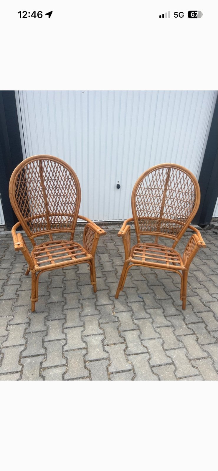 Set van 2 rotan vlinderstoelen, Ophalen, Gebruikt, Twee, Bruin