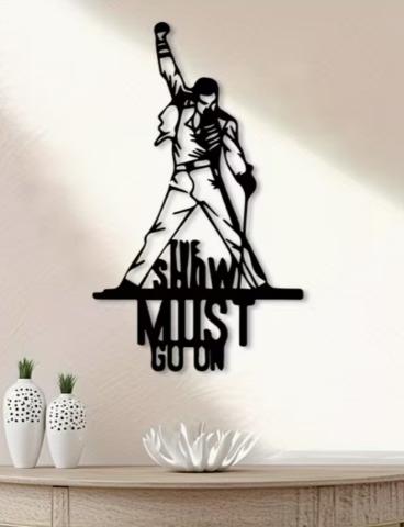 Muurdecoratie Freddie Mercury Queen, Metaal, 30 cm, Zwart, Ophalen of Verzenden