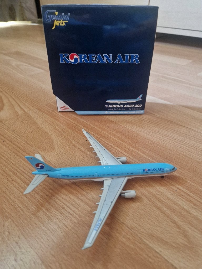 Geminijet 1:400 Korean Air Airbus A330-300 vliegtuig model!, Ophalen of Verzenden, Zo goed als nieuw, Schaalmodel