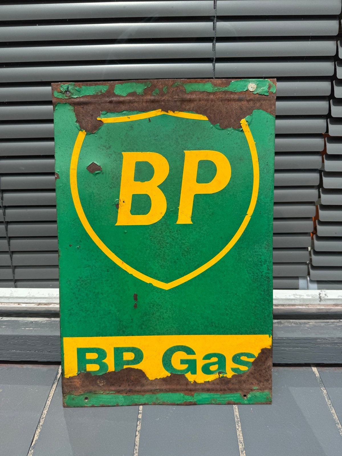 Vintage BP Gas reclamebord, Reclamebord, Gebruikt, ., Ophalen of Verzenden