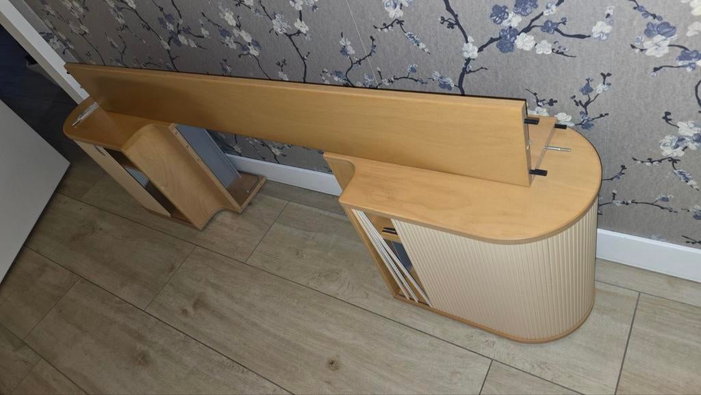 Auping Auronde – Lage achterwand met 2 roldeurkasten
 beuk, Ophalen, Gebruikt, 65 cm of meer, Minder dan 55 cm