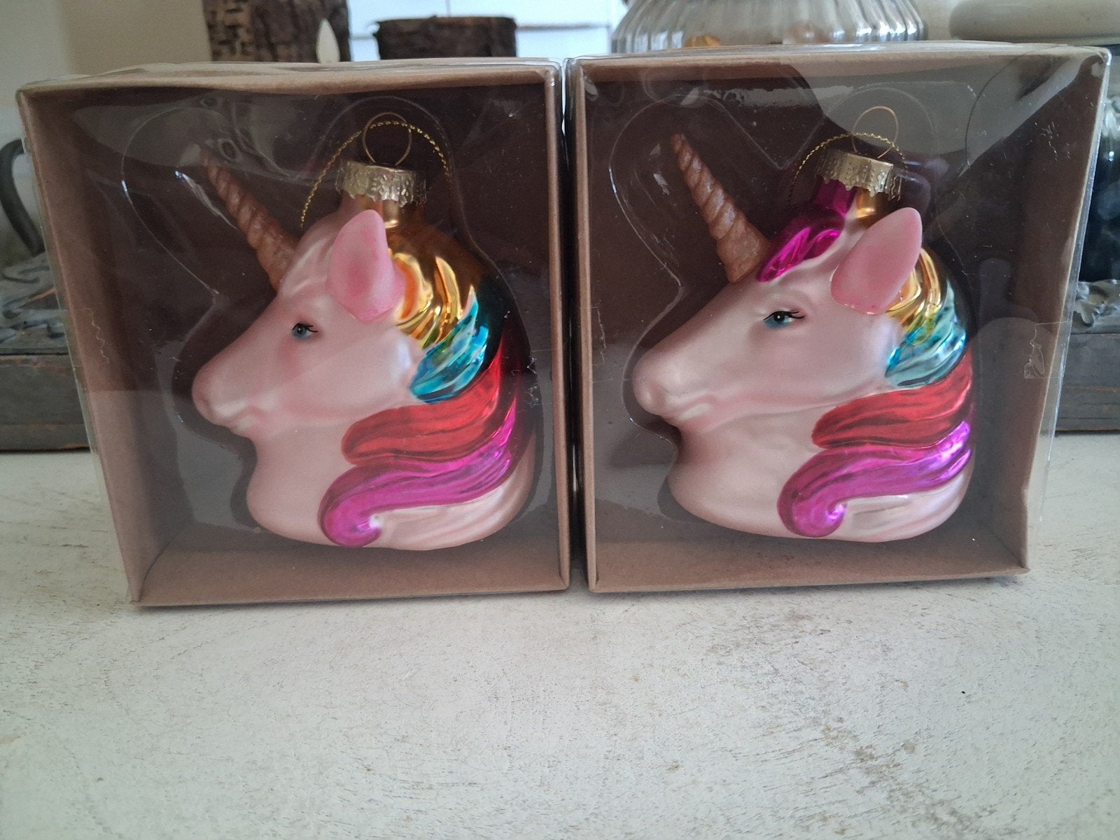 twee nieuwe unicon glazen een hoorens, Ophalen, Nieuw
