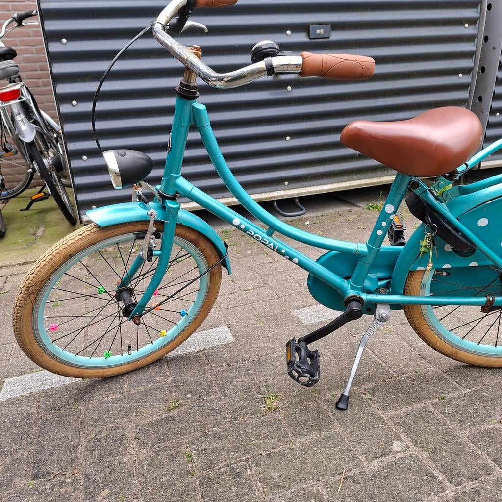 Popal Meisjesfiets 20 inch - Turquoise met stippen, Ophalen of Verzenden