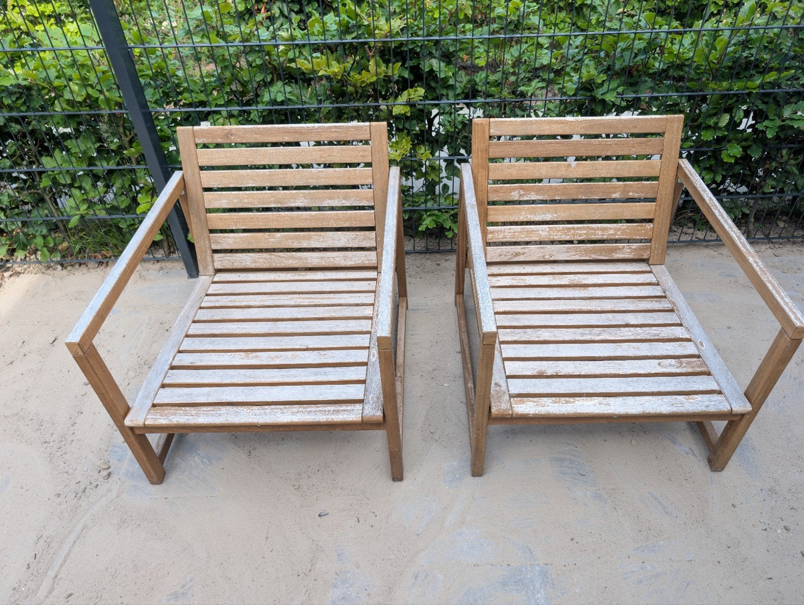 Twee houten tuinstoelen, Ikea Nämmarö, Ophalen, Gebruikt, Hout