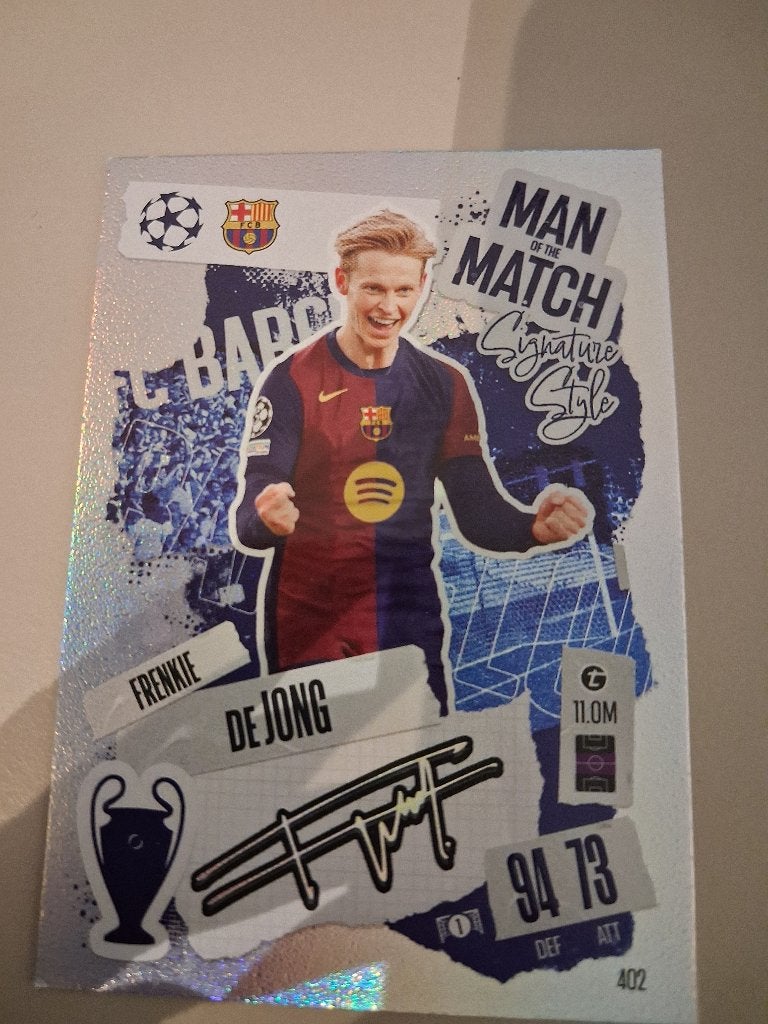 Topps De Jong Man Of The Match (FCB), Verzamelen, Verzenden, Zo goed als nieuw, Buitenlandse clubs, Spelerskaart