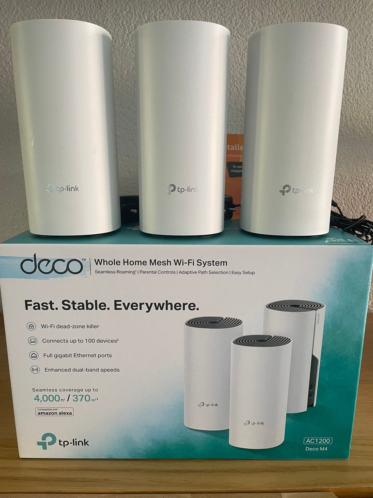 Wifi-versterkers TP-link Deco M4 3-pack (in nieuwstaat), Computers en Software, Verzenden, Zo goed als nieuw
