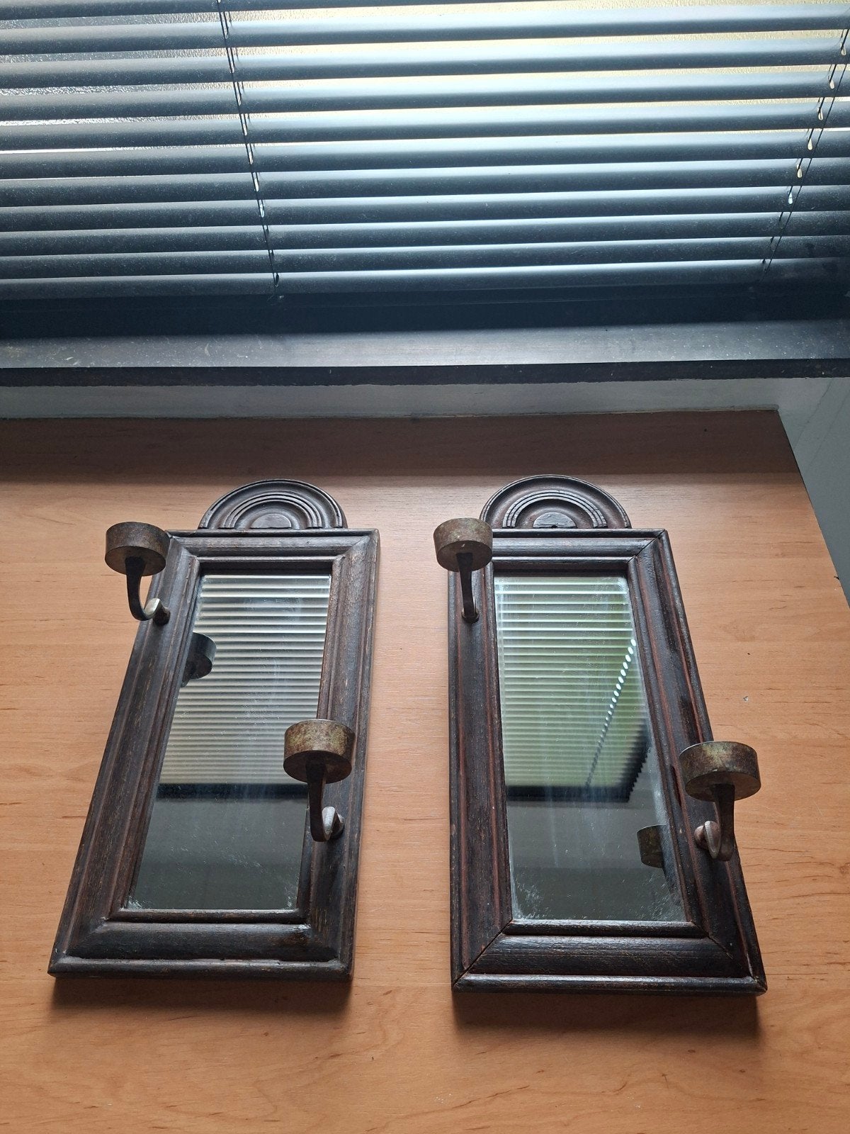 Antieke spiegels met kandelaars, circa 30x20cm, Antiek en Kunst, Ophalen