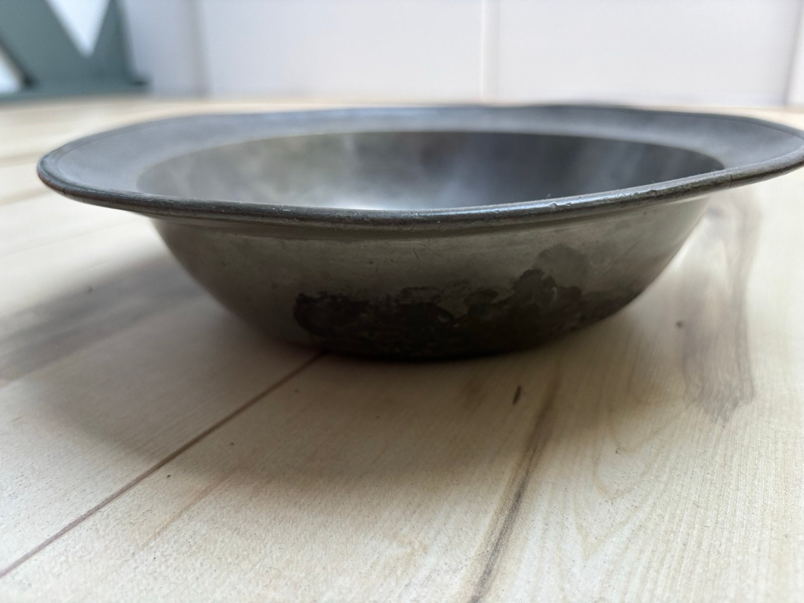 Antieke tinnen schaal - Vintage decoratie, Ophalen