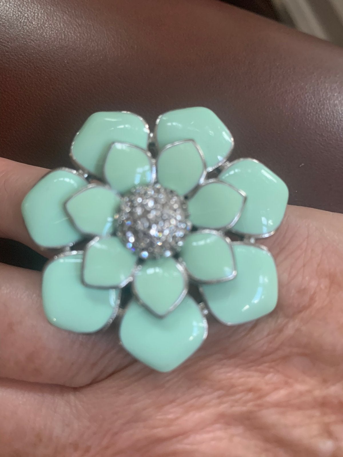 Exclusieve geëmailleerd met strass versierde ring, Sieraden, Tassen en Uiterlijk, Ringen, IJzer of Staal, Nieuw, Ophalen of Verzenden