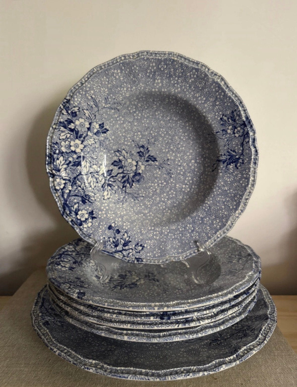 Enoch Wedgwood “Monique” soepborden borden 6x, Antiek en Kunst, Antiek | Servies compleet, Ophalen of Verzenden