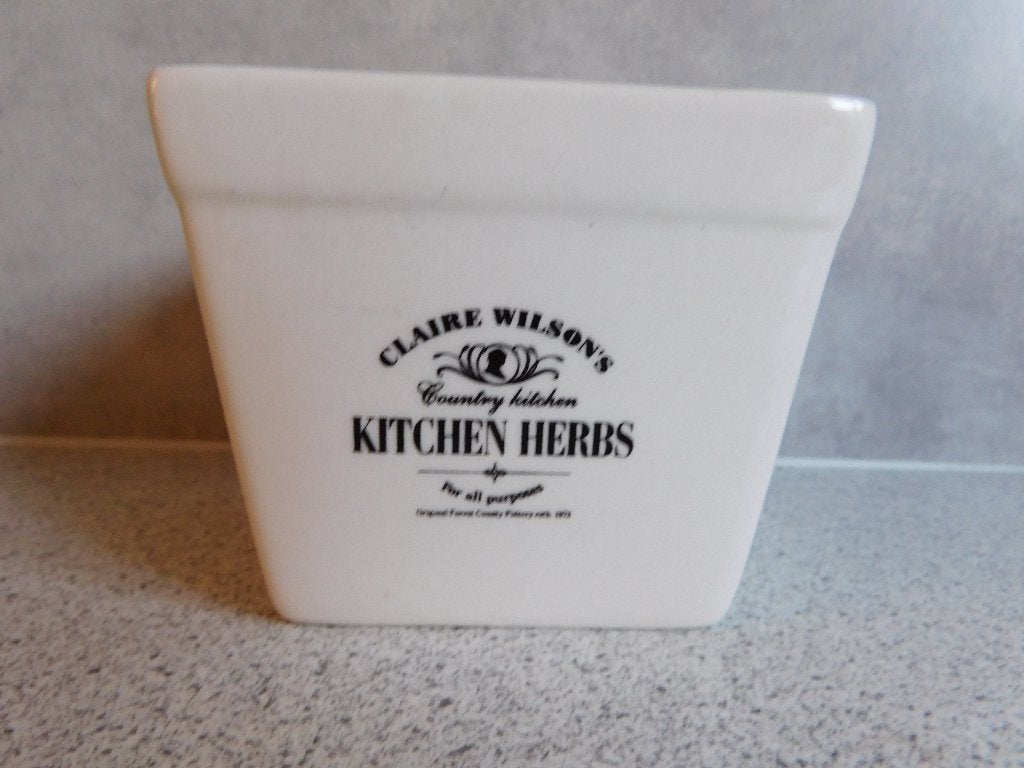 Kruidenpot 'KITCHEN HERBS' Claire Wilson - 8,5x10 cm, Huis en Inrichting, Overige merken, Keramiek, Ophalen of Verzenden, Zo goed als nieuw