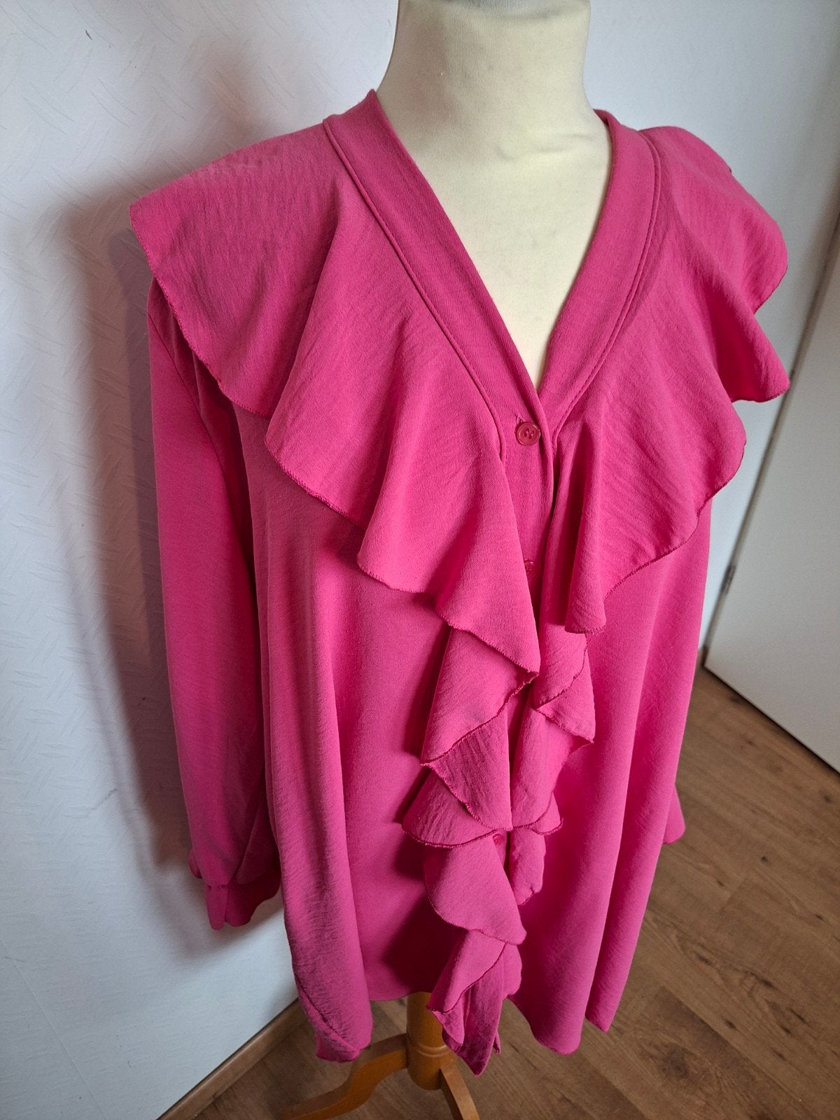 leuke blouse 52 zgan., Kleding | Dames, Ophalen of Verzenden, Zo goed als nieuw, Blauw, Blouse of Tuniek
