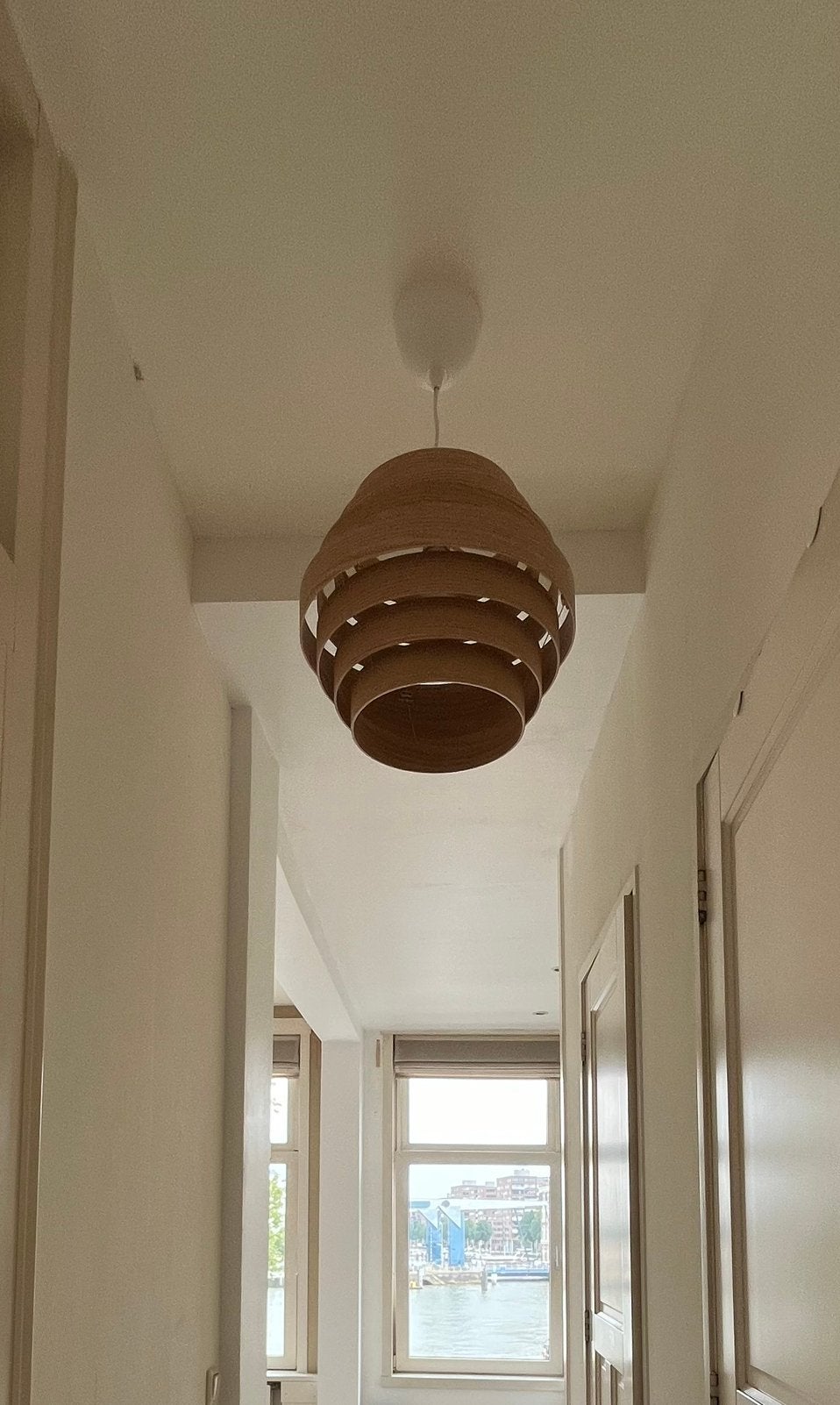 2x IKEA hanglamp – hout/wit – zo goed als nieuw, Ophalen, Zo goed als nieuw, Hout