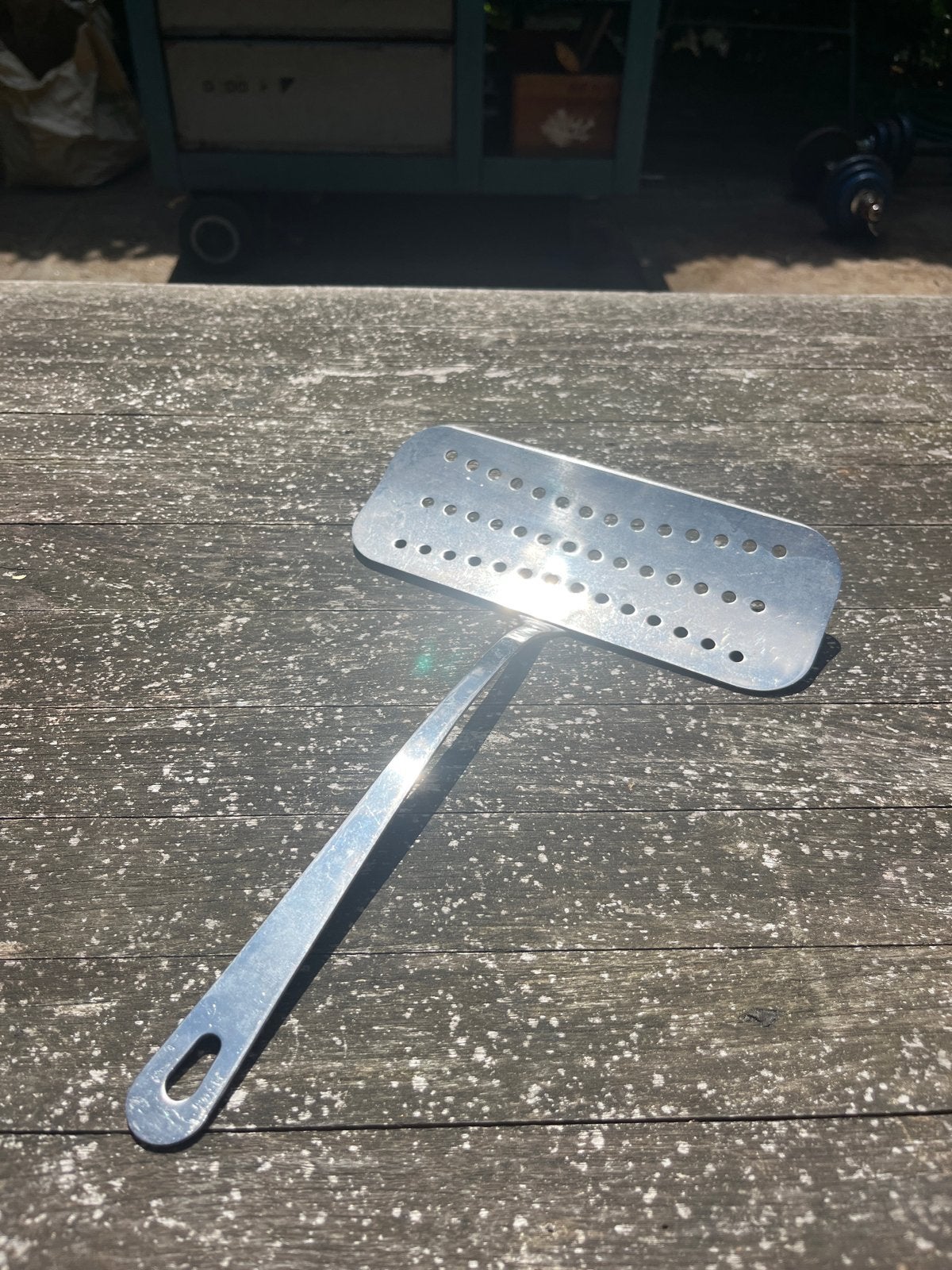 Roestvrijstalen spatel met gaten, Zilver, Ophalen of Verzenden, Metaal, Overige merken