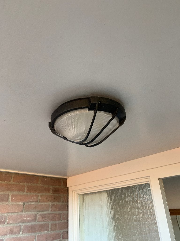 Glazen plafonnière, geschikt voor binnen of buiten, Gebruikt, Zwart, 24 cm, Plafondlamp