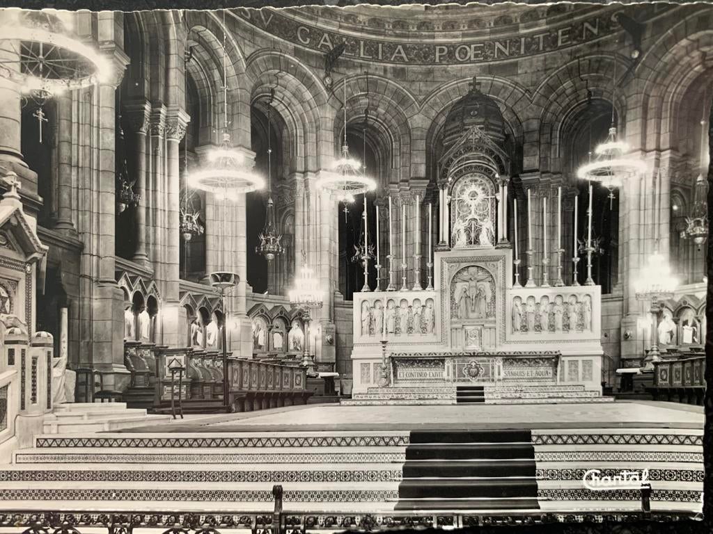 Frankrijk, Parijs, interieur van de Sacre Coeur., Ophalen of Verzenden, Ongelopen, Frankrijk