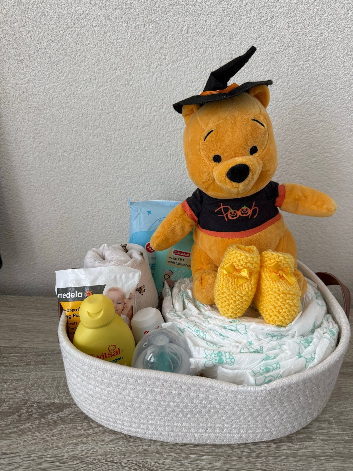 Complete Kraammand: Woezel & Pip, Pooh, Verzorging, Ophalen, Nieuw, Kraamcadeau