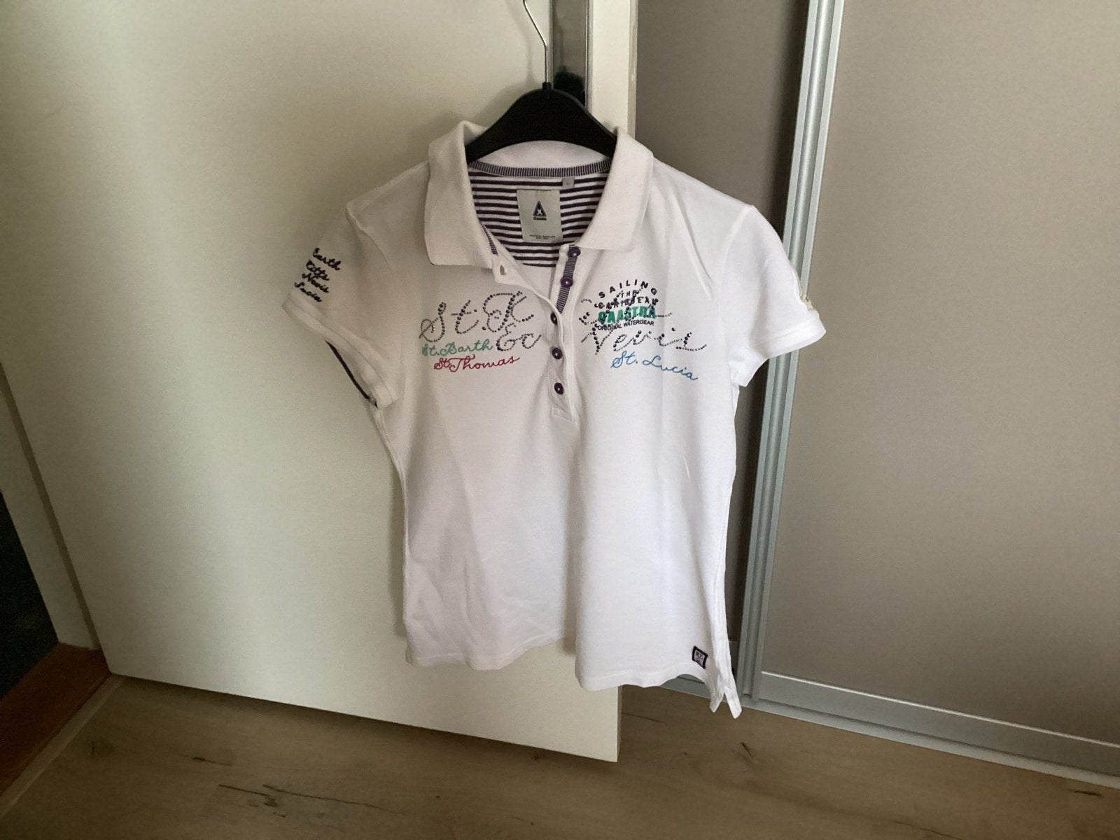 Gaastra Polo Shirt Dames Maat L (M)Wit met Borduurwerk, Wit, Maat 42/44 (L), Ophalen of Verzenden, Zo goed als nieuw