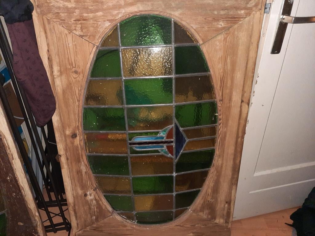 Oud antieke glas & lood ramen., Antiek en Kunst, Antiek | Glas en Kristal, Ophalen