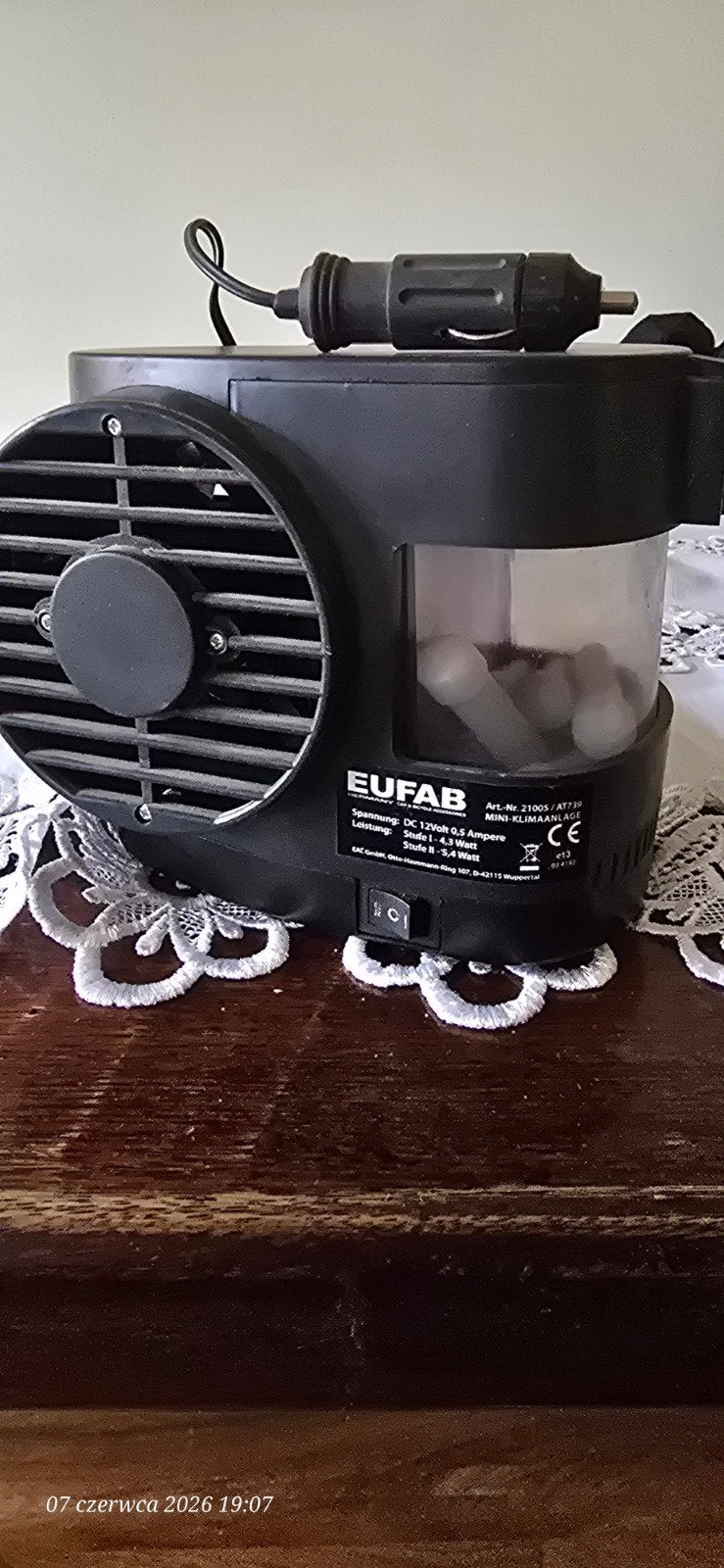 EUFAB Mini Luchtkoeler / Airco – 12V & 230V – Z.G.A.N., Witgoed en Apparatuur, Airco's, Ophalen of Verzenden